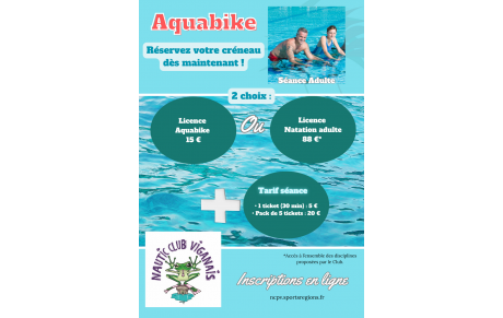 AQUABIKE - réservez votre séance !